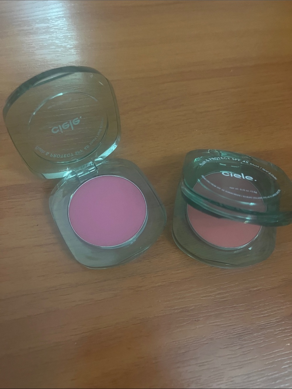Set of 2 Ciele flush & PROTECT SPF 45 Blush. In shades Chill and Shy